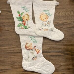 Lot Of Vintage Holly Babes White Stockings - Morehead Rare 1980s Satin Lace
